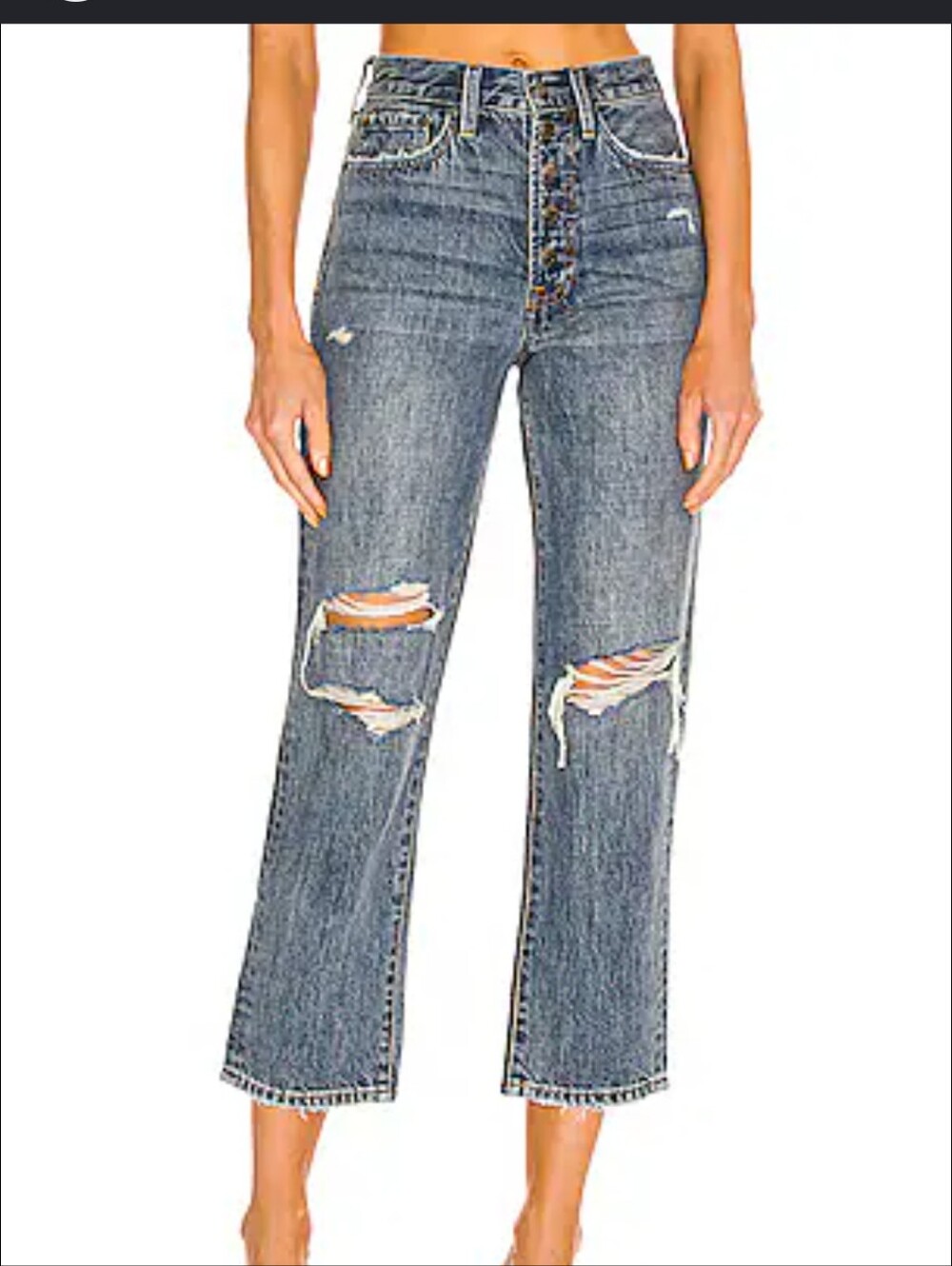 Pistola Jeans Women's 24 Charlie Distressed Exposed Button Fly